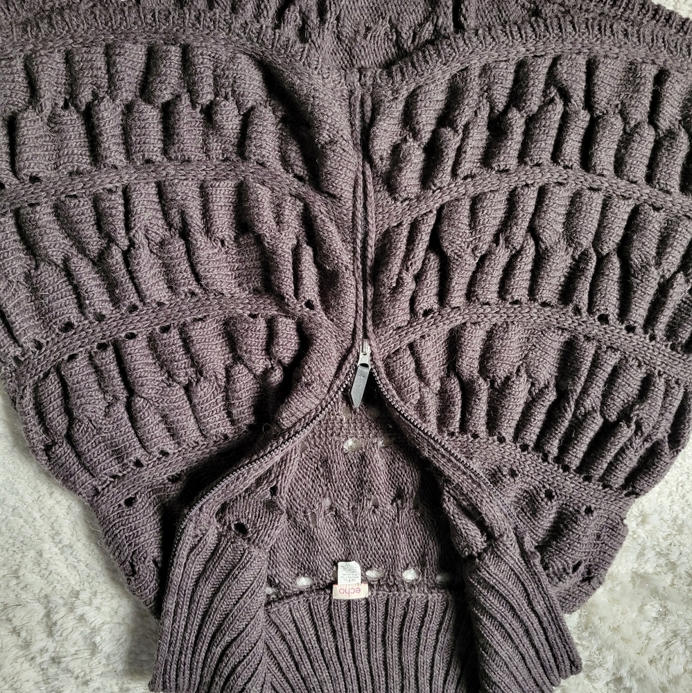Gray Poncho with a front zipper
